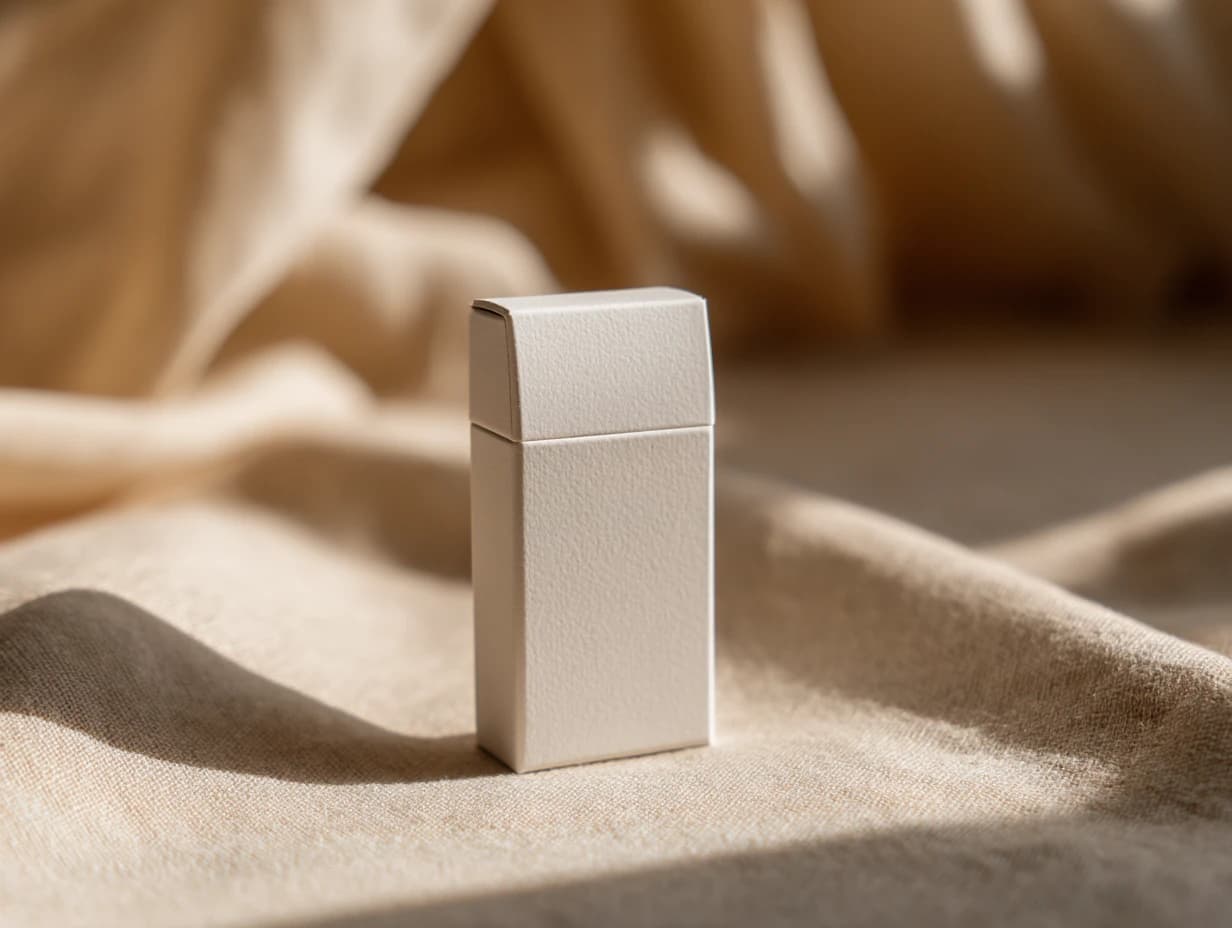 A slim silver carton sized for vape hardware.